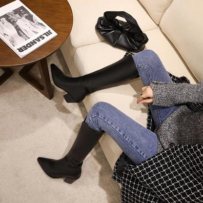 Modern Chic Stylish Trendy Comfortable Fashion Pointed Toe Knee High Boots