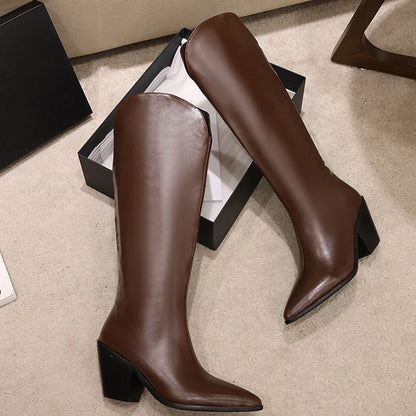 Modern Chic Stylish Trendy Comfortable Fashion Pointed Toe Knee High Boots