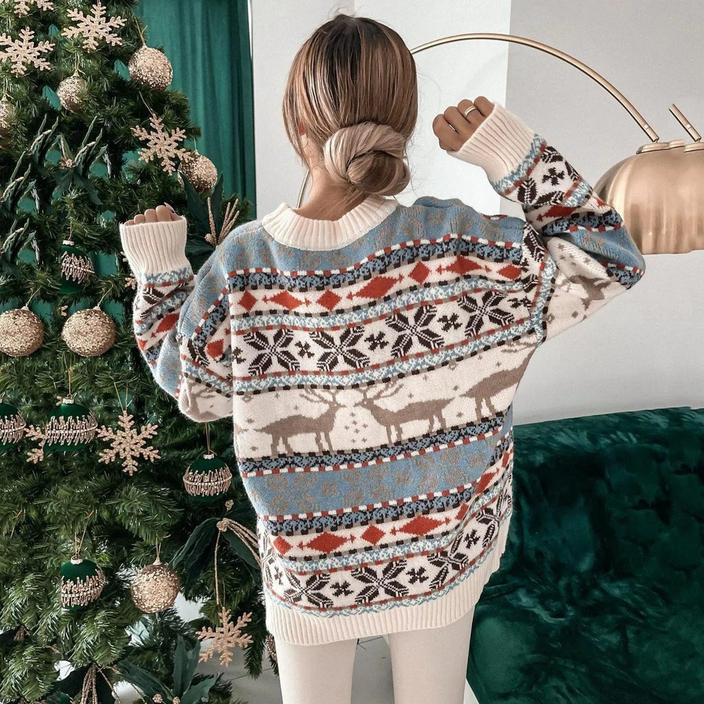 Y2K Oversized Full Sleeve Thicken Winter Christmas Sweater