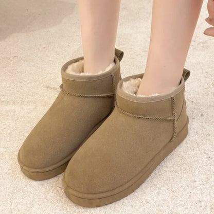 2024 New Stylish Thickened Warm Short Tube Non-Slip Black Casual Snow Boot