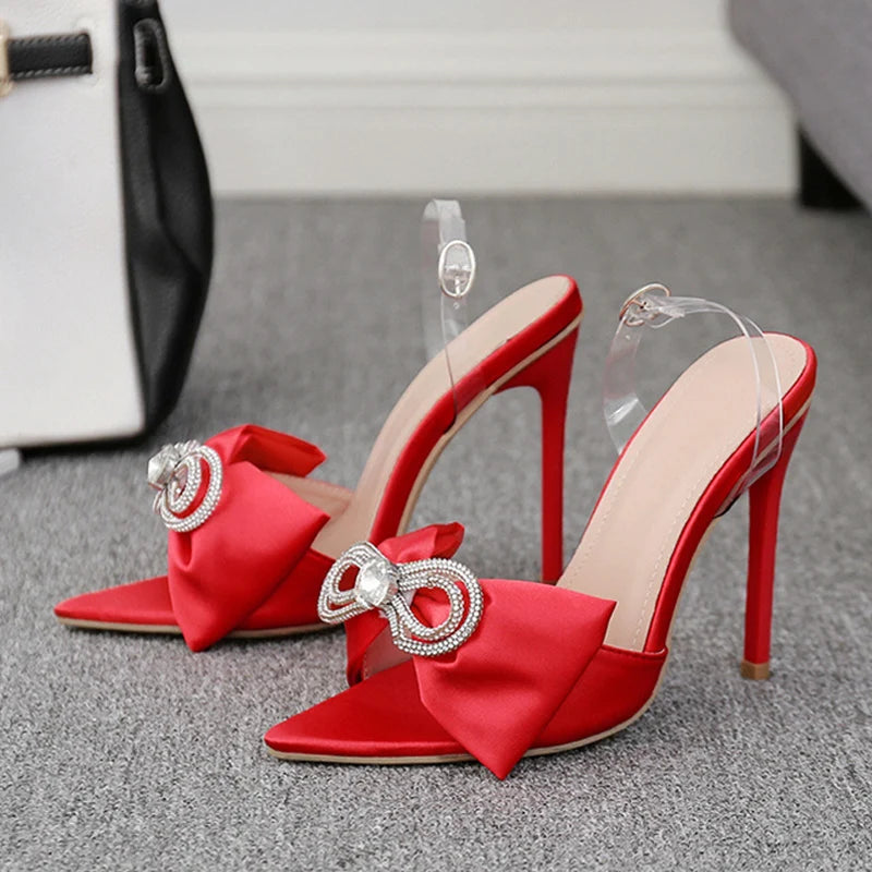 Vibrant 2024 Brand Fashion Crystal Butterfly Elegant High Heel