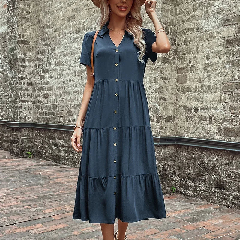 Summer Hepburn French Maxi Casual Party Club Midi Dresses