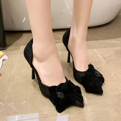 Comfortable Suede Fabric Designer Leisure Fashion Party Dress High Heel