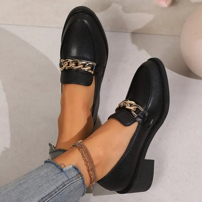 Black Platform Slip On Leather Casual Designer Boat Flats Oxfords Loafers