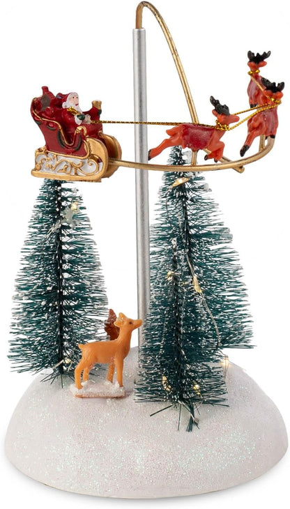 Flaming Sleigh Accessory Figurine for Christmas Snow Village