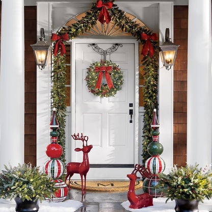 Christmas Door Wreath - 16-Inch Winter Decoration