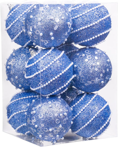 Champagne Christmas Ball Ornaments Set - 12pcs