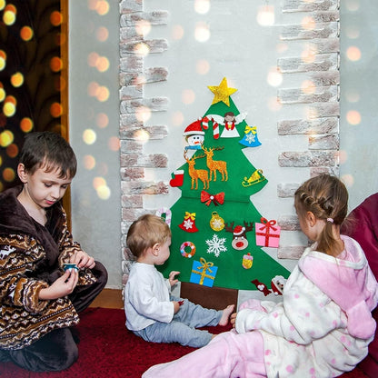 Felt Christmas Tree for Kids with Glitter Ornaments - 3ft