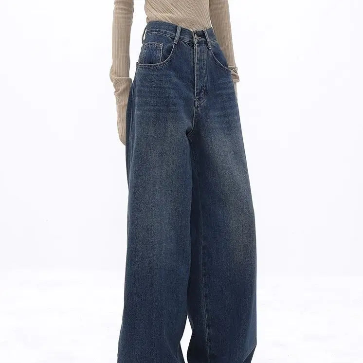 Vintage High Waist Oversized Casual Baggy Wide Leg Grunge Streetwear Jeans