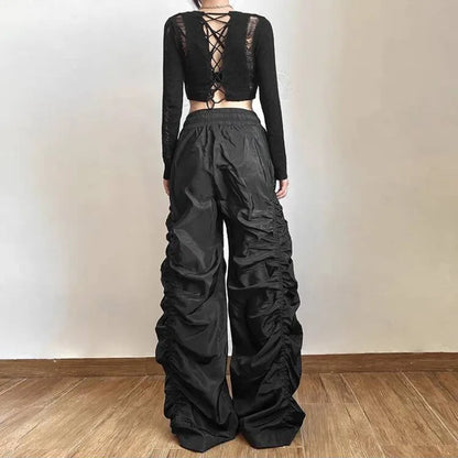 Gothic Punk Solid Hipster Baggy Y2K Minimalist Casual Streetwear Pants