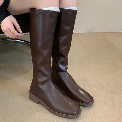 Elegant Trendy Stylish Comfortable Fashionable Chic Pointed Toe Knee High Boots