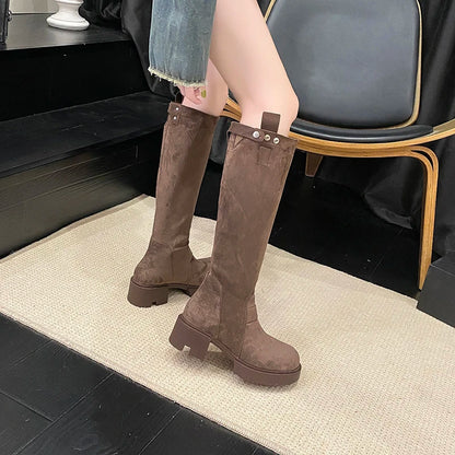 Trendy Fashionable Casual Retro Comfortable Versatile Knee High Boots