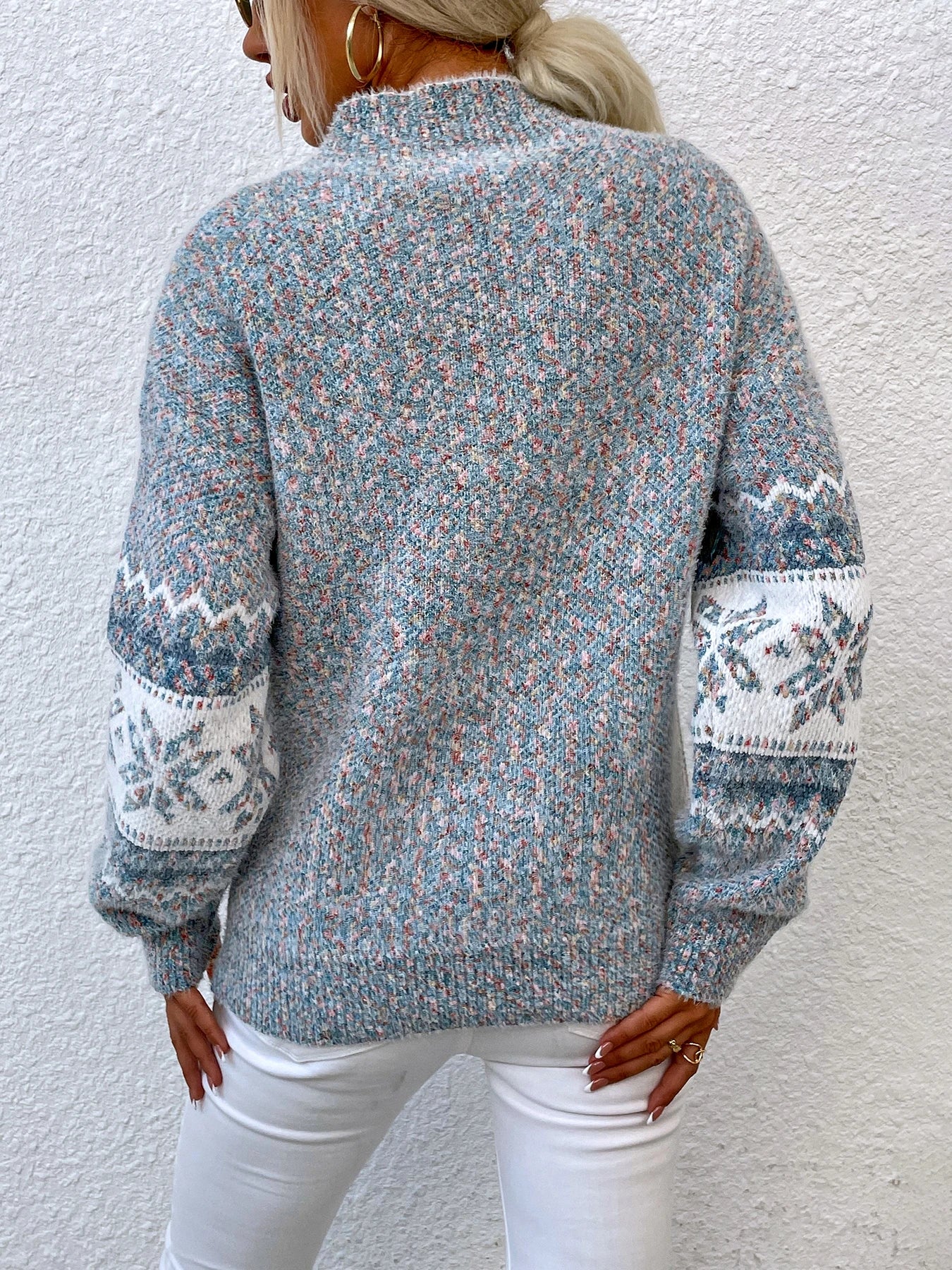 Autumn Winter Warm Festival Deer Jacquard High Knitted Sweater