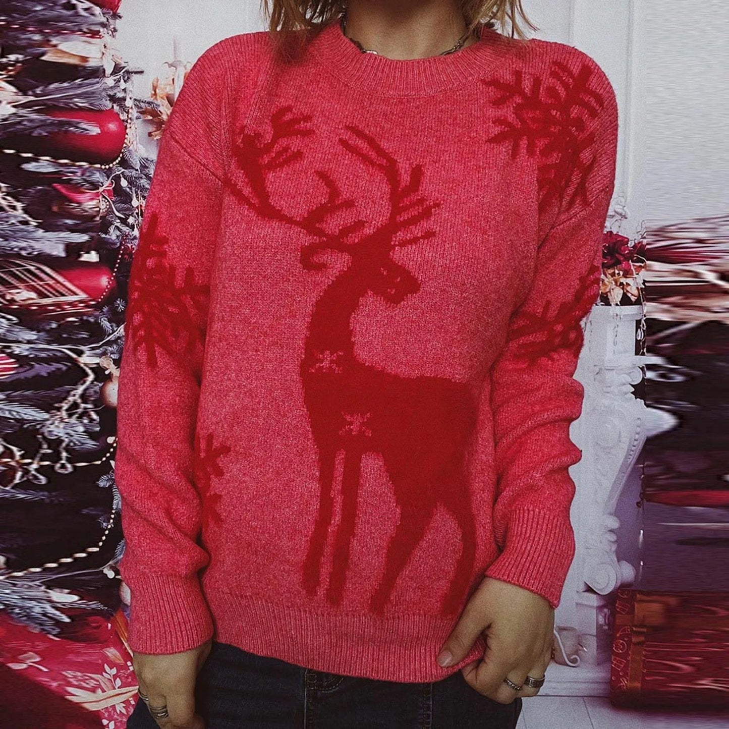 Soft Knitted Christmas Sweater - Warm Casual Pullover