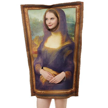 Cosplay Funny Mona Lisa Mural Sponge Classic Carnival Fancy Dress Costume