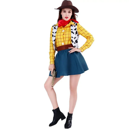 Cosplay Woody Cowboy Unisex Sheriff Halloween Carnival Dress Up Costume