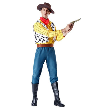 Cosplay Woody Cowboy Unisex Sheriff Halloween Carnival Dress Up Costume