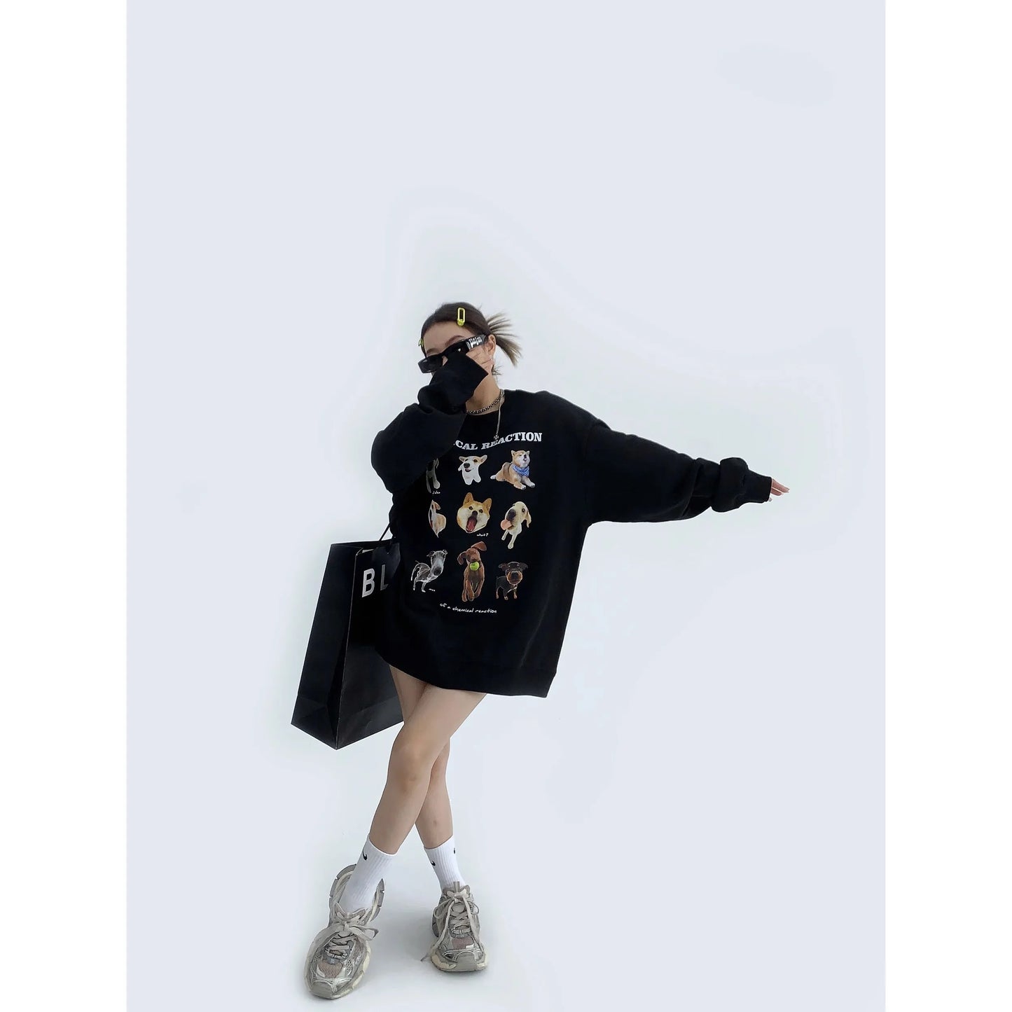 Fake Comfortable Loose Casual Oversized Fashionable Chic Hoodie