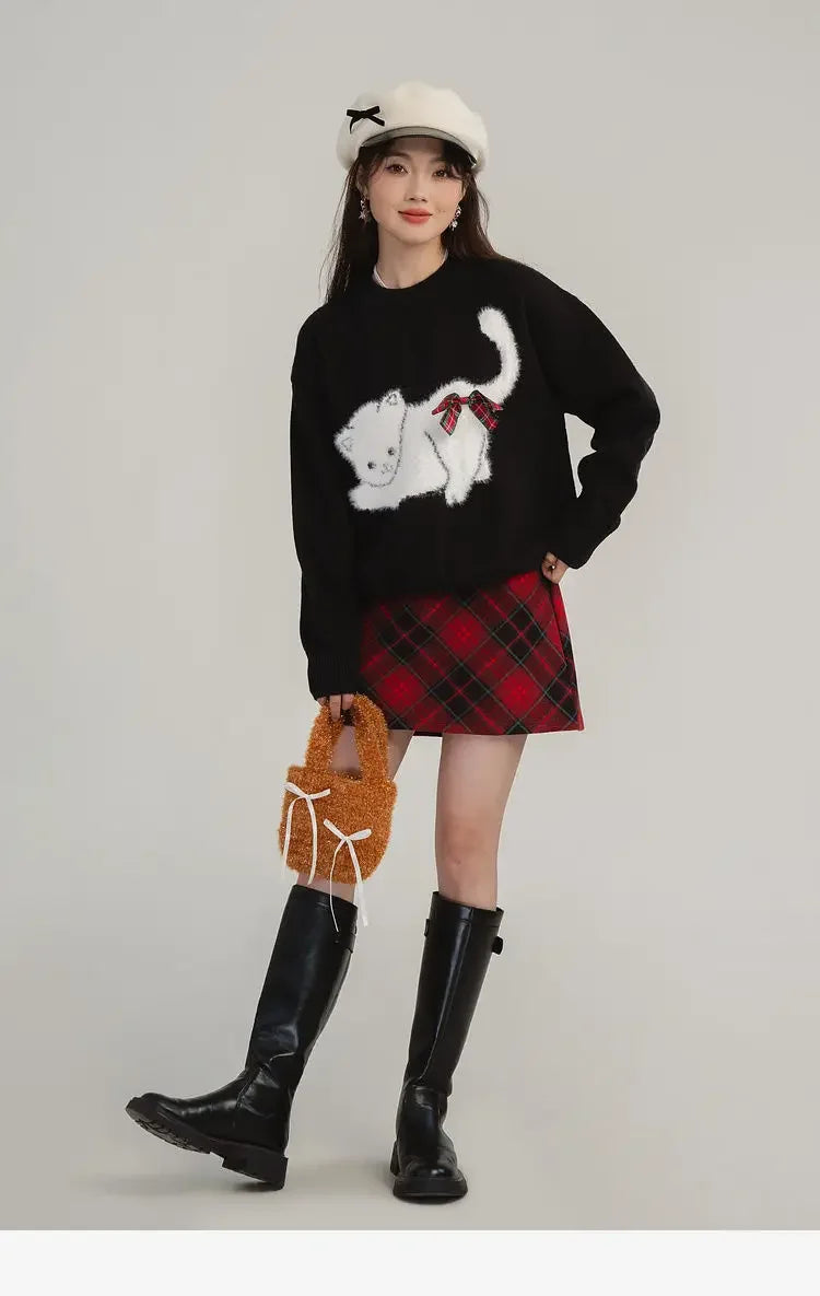 Fashion Kitty Cashmere Knitted Autumn Winter Sweater