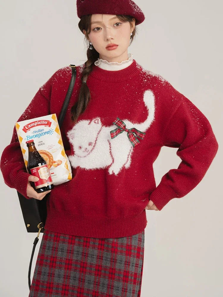 Fashion Kitty Cashmere Knitted Autumn Winter Sweater