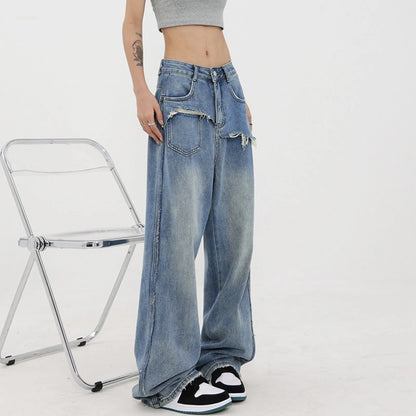 Denim Wide New Summer Plus Size Baggy High Waisted Straight Jeans