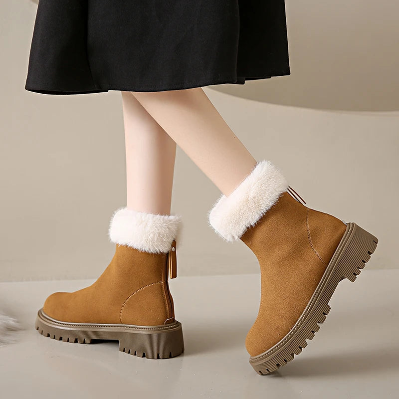 Elegant Simple Fashionable Plush New Versatile Cotton Snow Boot