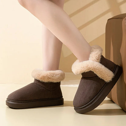 Fur Fluffy Cozy Soft Plush Fuzzy Casual Snow Boot