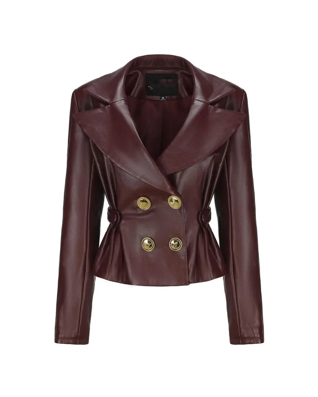 Fashion Chic High Pleated Mini Lapel Double-breasted Female New Coat