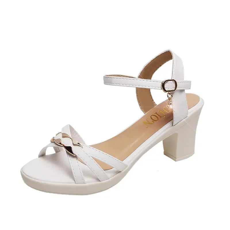 Simple Summer Comfortable Stylish Elegant New One Line High Low Heel Pumps