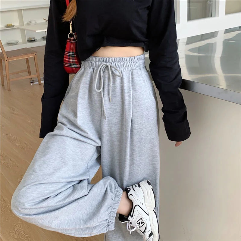 Women's Loose Thin Gray Sporting Sweatpants