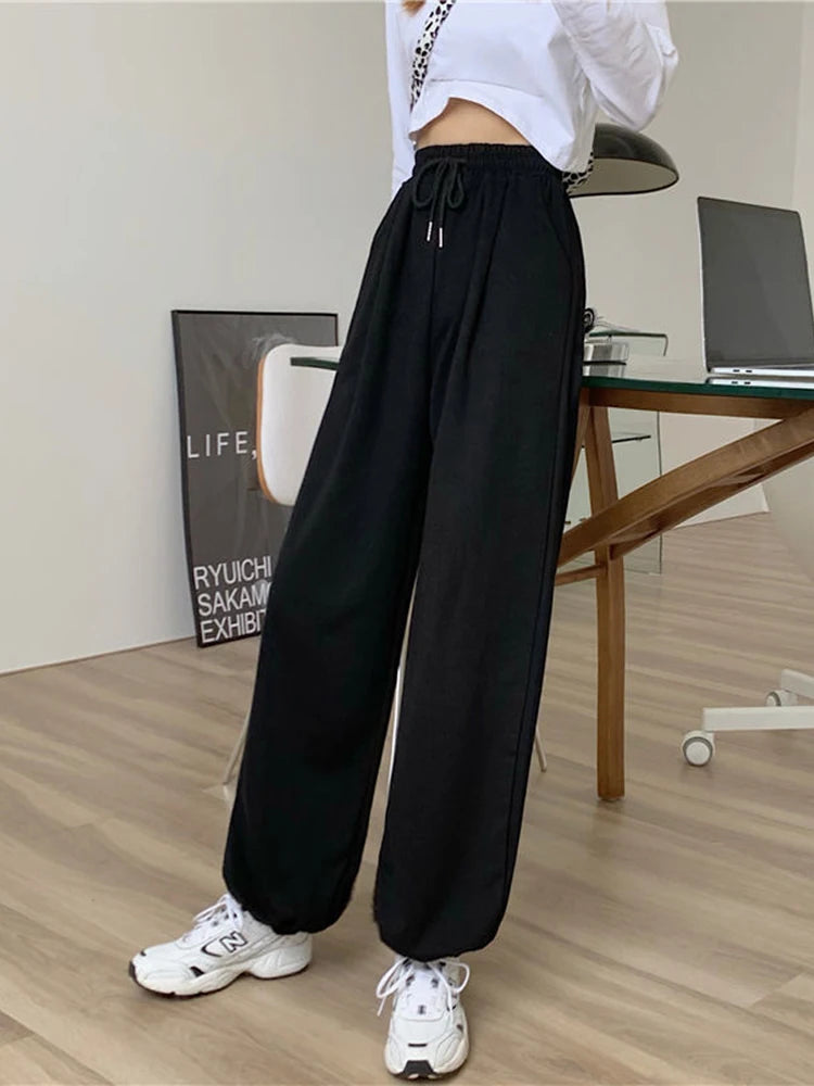 Women's Loose Thin Gray Sporting Sweatpants