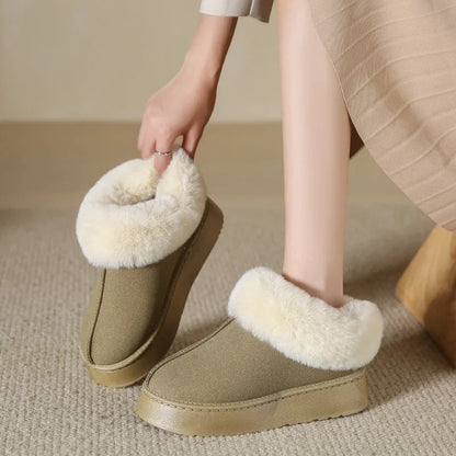 Faux Fur Winter Boots for Women 2024 Non Slip Women's Snow Boots Plush Warm Fashion Short Boot Comfortable Warm Platform Shoes