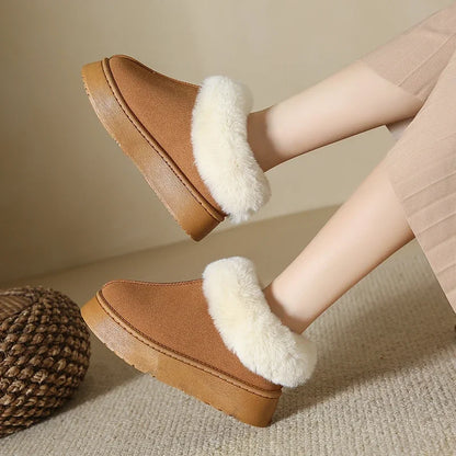 Faux Fur Winter Boots for Women 2024 Non Slip Women's Snow Boots Plush Warm Fashion Short Boot Comfortable Warm Platform Shoes