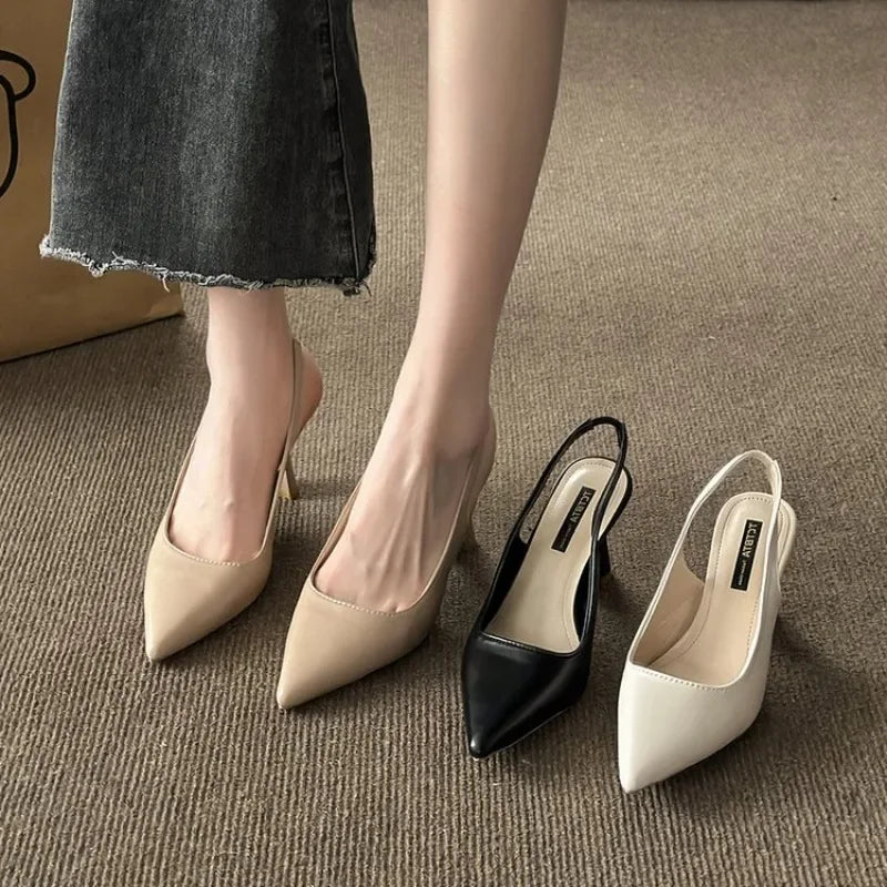 Fashionable Stylish Open Toe Summer New Elegant Simple High Low Heel Pumps