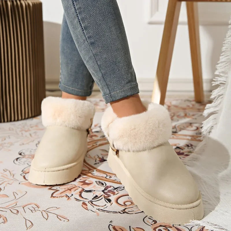 Furry Furry Women Shoes 2024 Newest Design Women's Boots Winter Plush Warm Snow Boots Non-slip Thick Bottom Ladies Cotton Boot