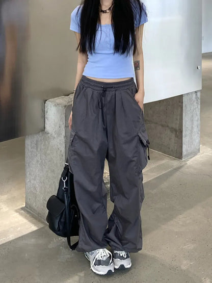 Harajuku Parachute Streetwear Baggy Cargo Women Y2K Edgy Jogging Pant