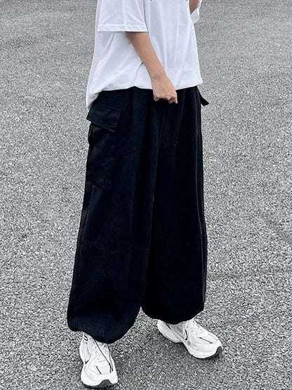 Khaki Oversize Cargo Women Harajuku Streetwear Wide Leg Pant