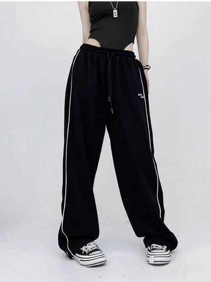 Black Baggy Jogging Sweatpants Women Y2K Cyber Punk Oversize Pant