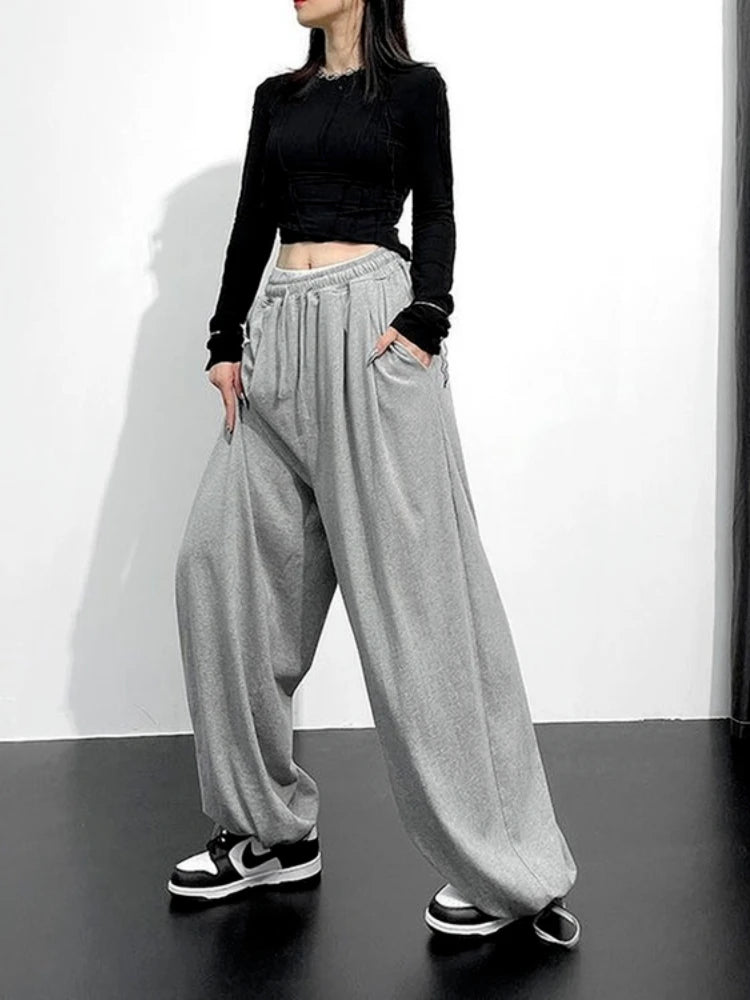 Gray Joggers Sweatpants Women Korean Fashion Oversize Loose Pant