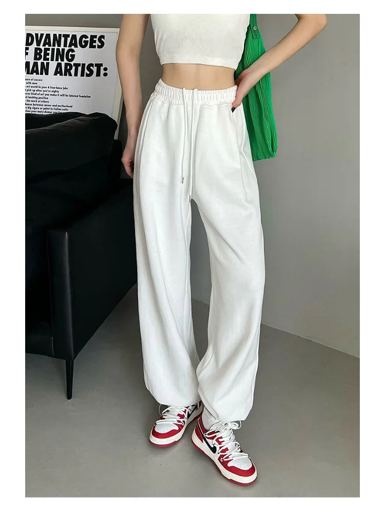 White Baggy Sweatpants Korean Fashion Oversized Wide Leg Harajuku Pant