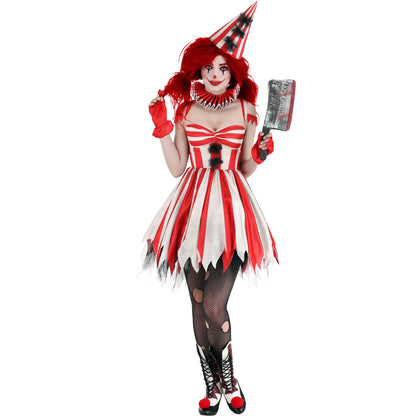 Happy Party Circus Blood Clown Vampire Suits Halloween Costume