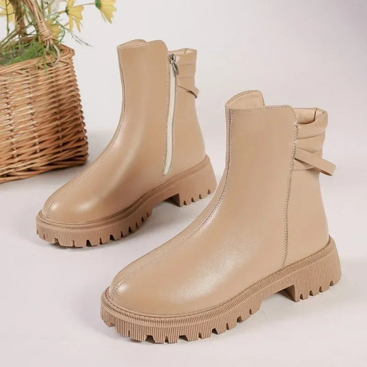 Hot Sale New Fashionable Round Toe Modern High Quality Plus Size Versatile Ankle Boot