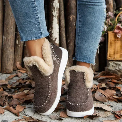 Hot Sale Women Shoes Sleeve Women's Boots Winter Round Toe Plush Fleece for Warmth Short Barrel Flat Large Size Snow Boots