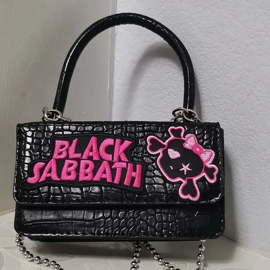 Harajuku Y2k Gothic Punk Chain Handle Casual Crossbody Vintage Black Bag