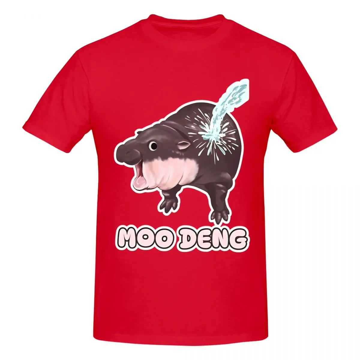 Awesome Cotton Crew Neck Short Sleeve Men Women Baby Hippo Gift Tee Shirt Moo Deng