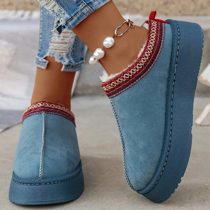 Ankle Flats Platform Stylish Plush Warm Fashion Snow Boot