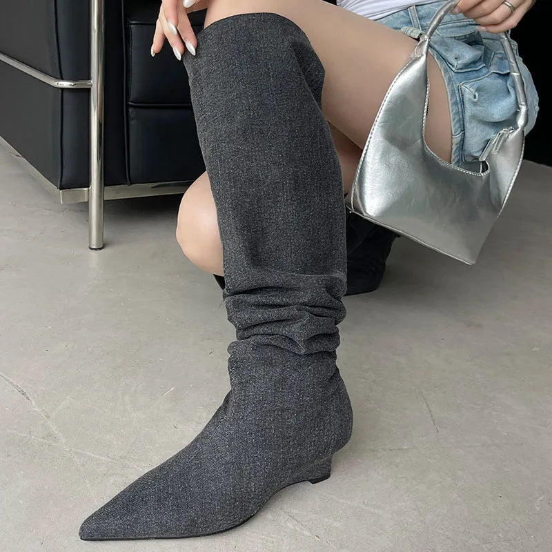 Elegant Stylish Stretchy Casual Comfortable Knee High Boots