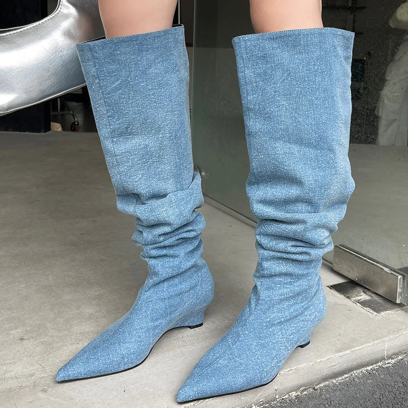 Elegant Stylish Stretchy Casual Comfortable Knee High Boots