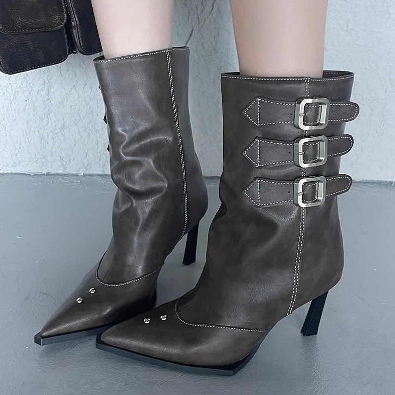 Chic Stylish Comfortable Designer Pointed Toe Wedge Knee High Boots