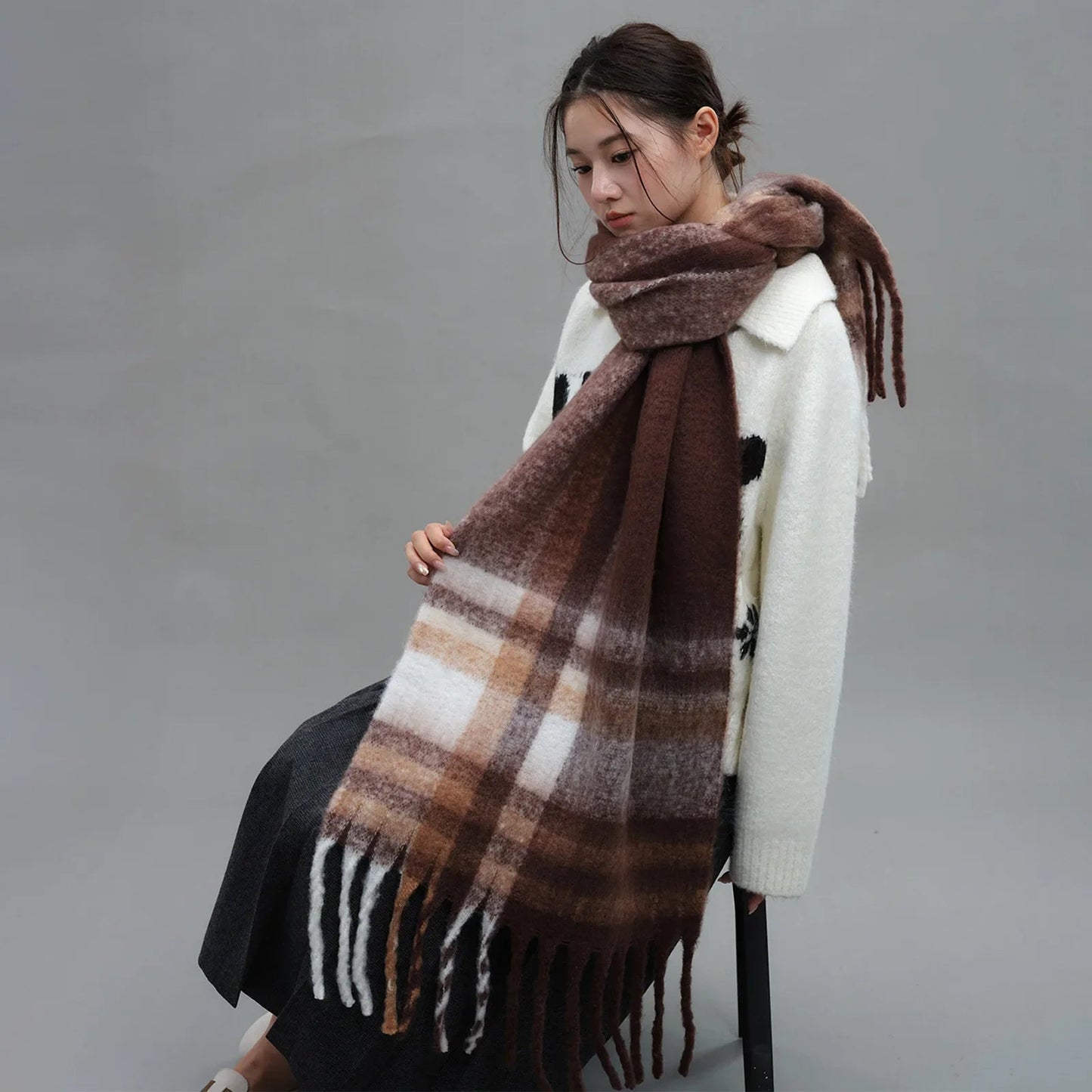 Winter Imitation Cashmere Fashion Neck Scarf - Thickened and Warm